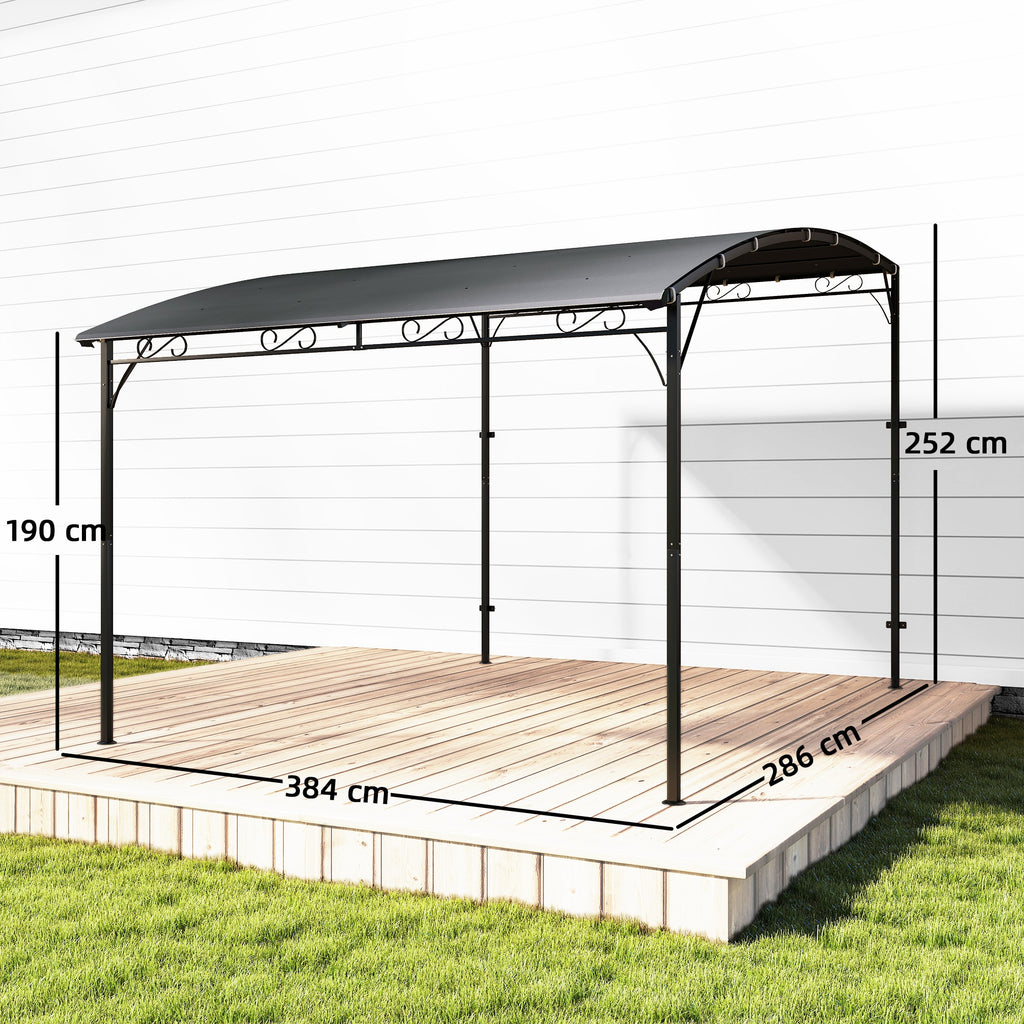 Solarias Gazebo Pergola de jardin avec trous de drainage 3,8x2,8m Gris