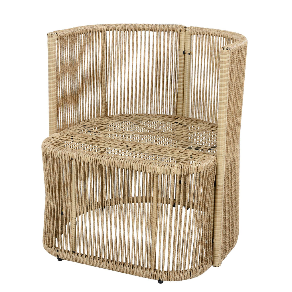 Solarias Ensemble de jardin 5‑pièces PE‑rotin, canapé 3‑places, 2 fauteuils et table en verre, Beige+Noir+Blanc
