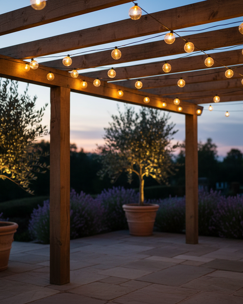 Solar LED festoon string lights