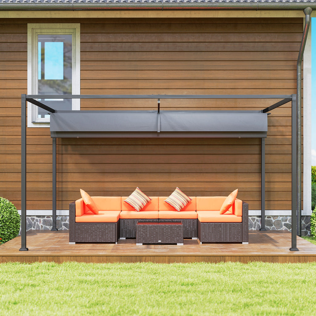 Solarias Pergola coulissante Pergola rétractable 4 x 3 m structure métal époxy anticorrosion toile polyester 180 g/m² gris f