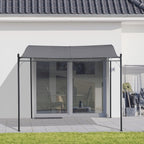 Solarias Pergola tonnelle de jardin auvent 3 x 3 m adossable métal gris polyester imperméabilisé anti-UV gris