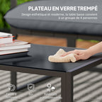 Solarias Salon de jardin 4 pièces 4 personnes avec canapé 2 places, 2 fauteuils et 1 table basse gris