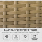 Solarias Salon de jardin extérieur d'angle moduable 4 places en résine tressée canapé de jardin extérieur avec table basse c