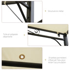 Solarias Pergola tonnelle de jardin avec auvent réglable acier polyester haute densité crème