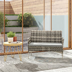 Solarias Canapé de jardin 2 places en résine tressée avec coussins canapé d'extérieur avec accoudoirs 115 x 63 x 85 cm gris 