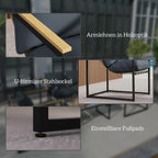 Solarias Ensemble de meubles de jardin 4 pièces, ensemble de mobilier extérieur, 2 fauteuils, canapé 2 places, 1 table, remb