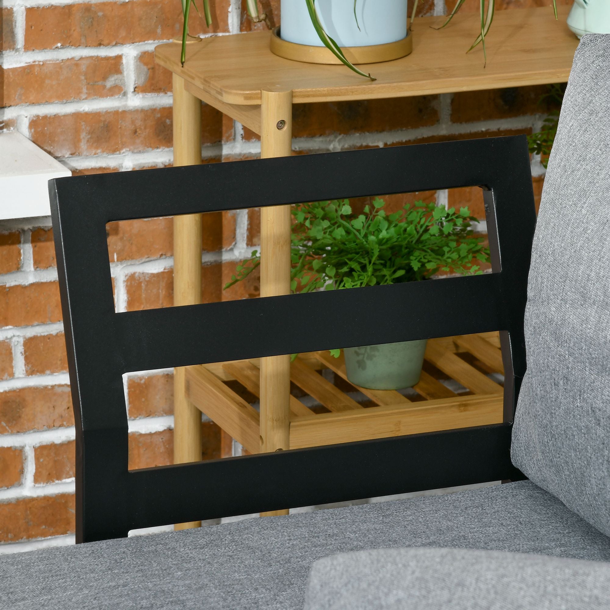 Solarias Salon de Jardin d'angle modulable avec table basse aluminium 5 places 3 pièces 8 coussins inlcus gris foncé