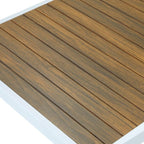 Solarias Salon de jardin canapé d'angle - Aluminium - 4 personnes - OLANA - Blanc et beige
