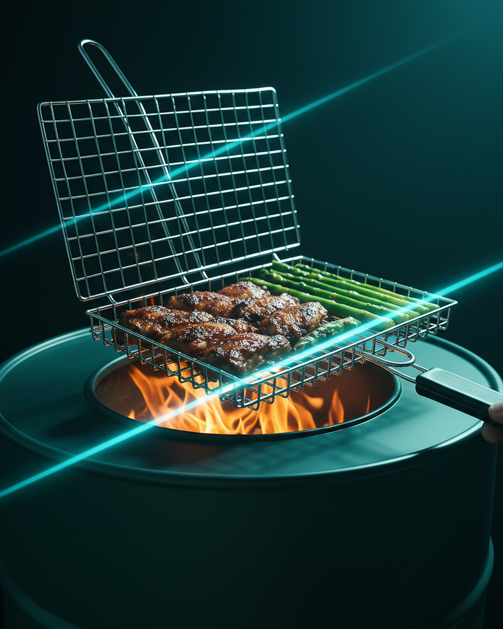 rotating-stainless-steel-bbq-grilling-basket