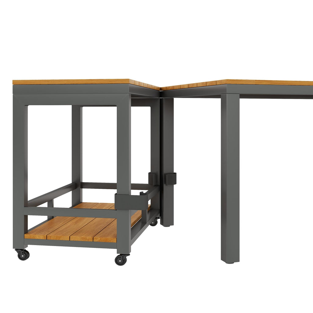 Solarias Ensemble canapé d'extérieur moderne, table amovible, accoudoirs tressés et coussins d'assise épais, Gris+Couleur na