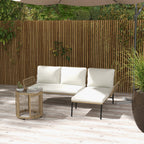 Solarias Salon de jardin extérieur d'angle 3 places en résine tressée avec canapés, chaise longue, table basse et coussins, 