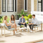 Solarias Salon de jardin extérieur 4 pièces avec coussins ultra-épais 15cm canapé 2 places avec table basse et 2 fauteuils k