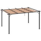Solarias Pergola Rétractable en polyester Marron Clair 4 x 3 x 2,65 m