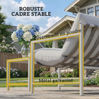 Solarias Salon de Jardin Extérieur 2 Pièces, Canapé avec Coussins, Table Basse en Verre Trempé Marbré 3D, 125x80x64cm, Gris 
