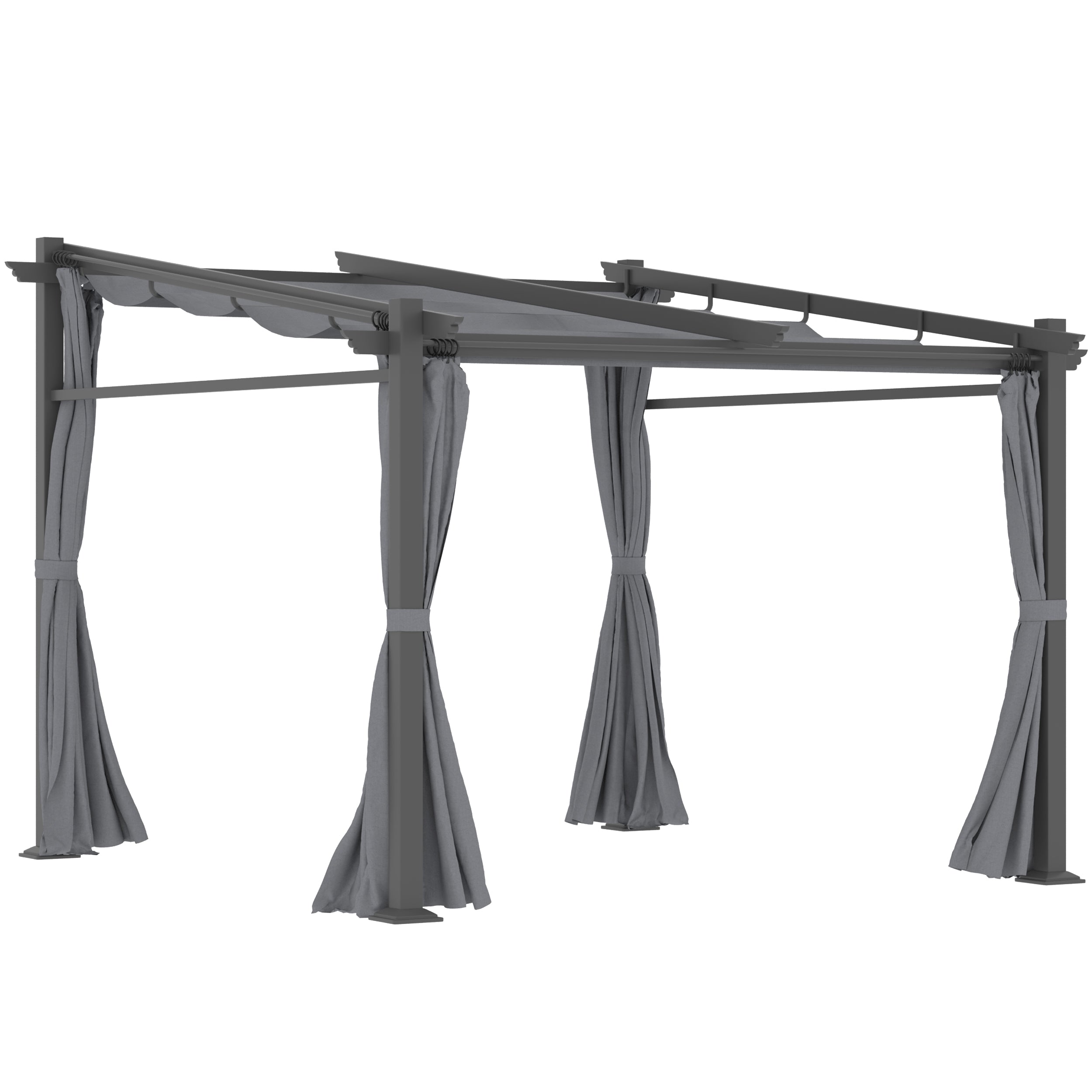 Solarias Pergola, inclus matériel de fixation, toit rétractable, 2,97 m x 2,95 m x 2,3 m, Gris foncé