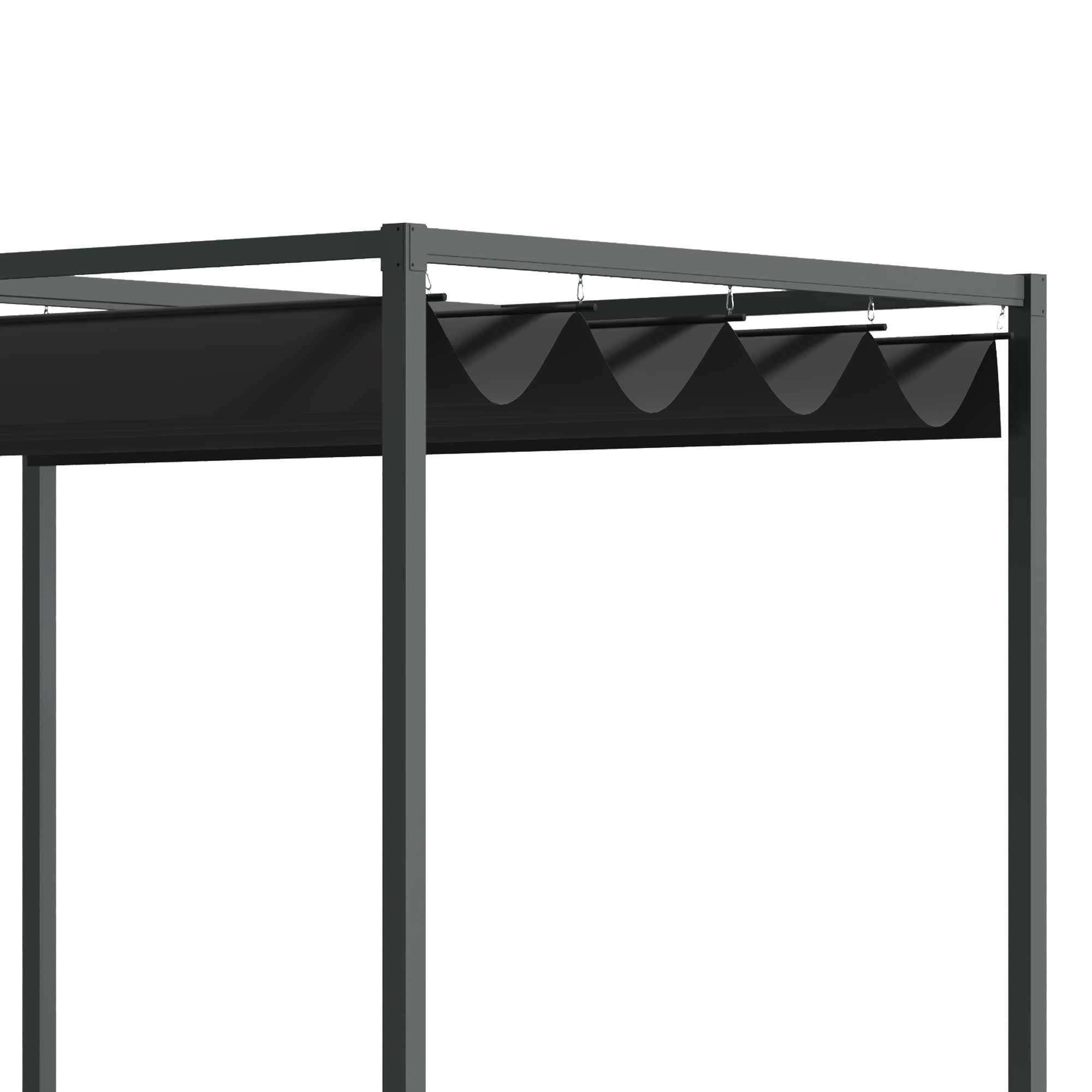 Solarias Pergola env. 3x2m Pavillon de Jardin au Toit Coulissant en Métal Pergola de Jardin Autoportante avec Toit Réglable,