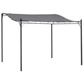 Solarias Pergola tonnelle de jardin auvent 3 x 3 m adossable métal gris polyester imperméabilisé anti-UV gris