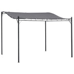 Solarias Pergola tonnelle de jardin auvent 3 x 3 m adossable métal gris polyester imperméabilisé anti-UV gris