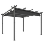 Solarias Pergola de Jardin 3x3 m avec Toit Rétractable Protection UPF30+ Drainage Cadre en Aluminium pour Patio Extérieur Gr