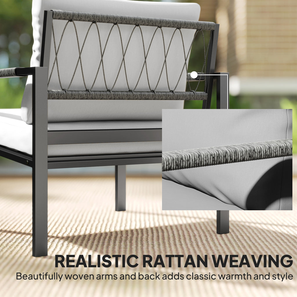 Solarias Ensemble de jardin 4 personnes résistant aux intempéries - ensemble balcon avec canapé 2 places, fauteuils, coussin