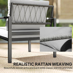 Solarias Ensemble de jardin 4 personnes résistant aux intempéries - ensemble balcon avec canapé 2 places, fauteuils, coussin