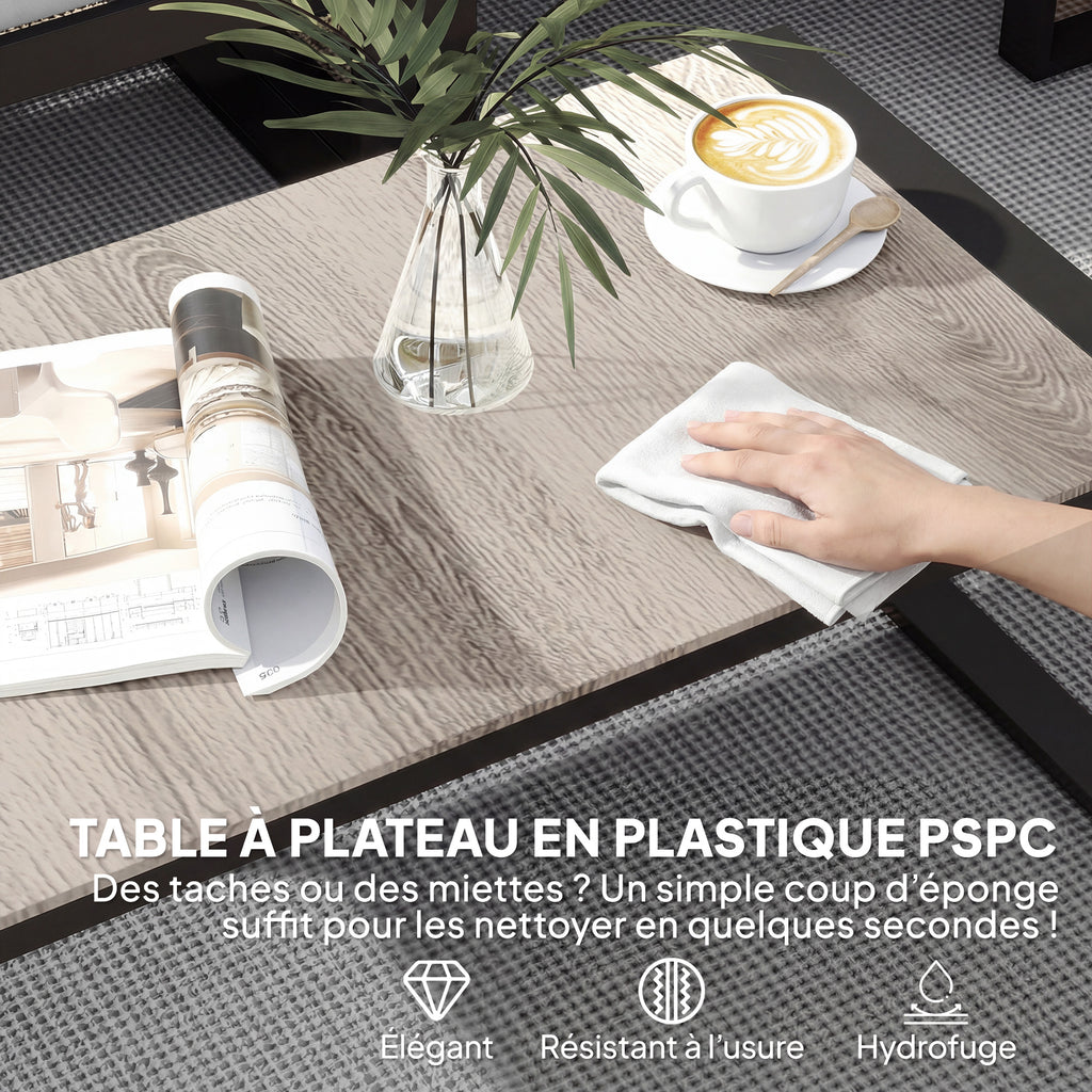 Solarias Salon de Jardin Extérieur d'Angle 5 Personnes avec 2 Canapés, Chaise Sans Accoudoirs, Table Basse, Gris Foncé