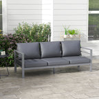 Solarias Canapé de jardin 3 places avec coussins d'assise et dossier - canapé extérieur en aluminium 185L x 66l x 64H cm