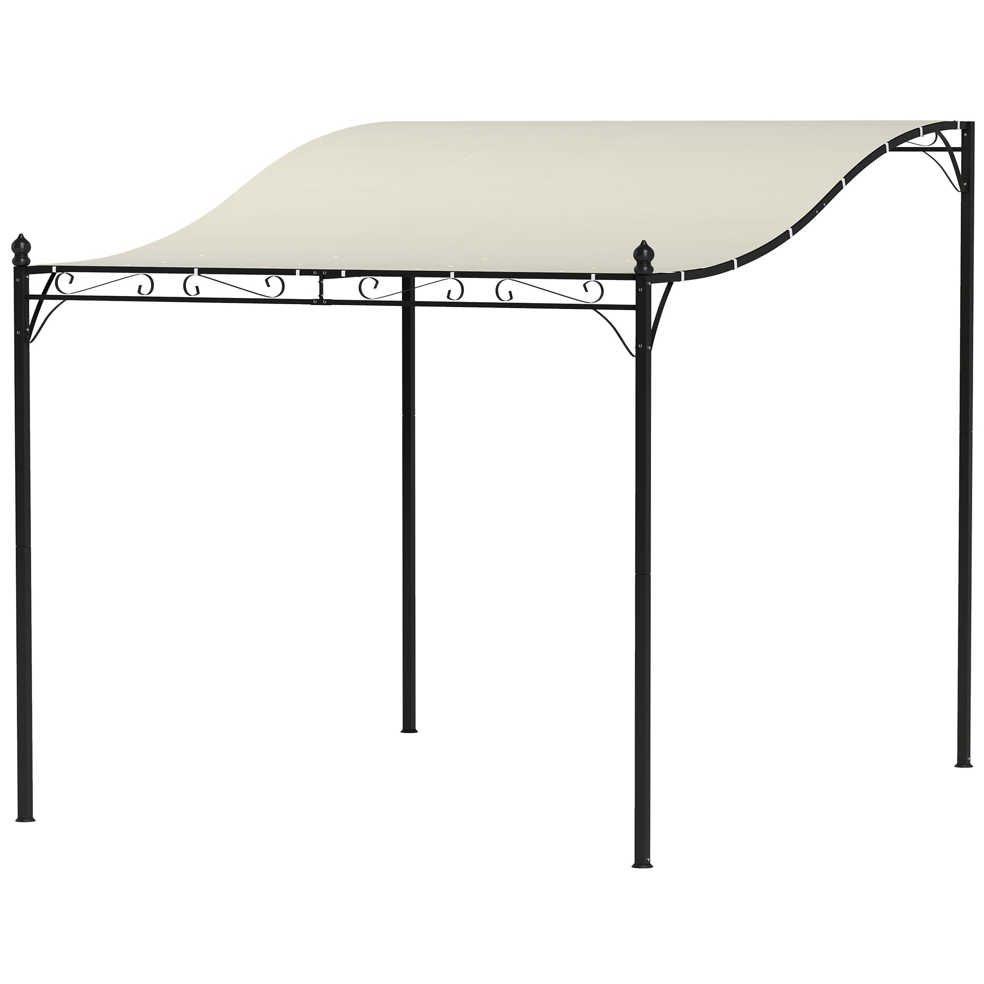 Solarias Pergola de 2,5 x 3 m, Pavillon de Jardin Monté sur Mur, Résistant à l'eau, Cadre en Métal, Trous de drainage, Toit 