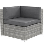 Solarias Ensemble salon de jardin 7 pièces modulables table basse plateau verre trempé coussins déhoussables inclus gris