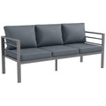 Solarias Canapé de jardin 3 places avec coussins d'assise et dossier - canapé extérieur en aluminium 185L x 66l x 64H cm