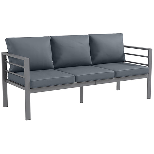 Solarias Canapé de jardin 3 places avec coussins d'assise et dossier - canapé extérieur en aluminium 185L x 66l x 64H cm