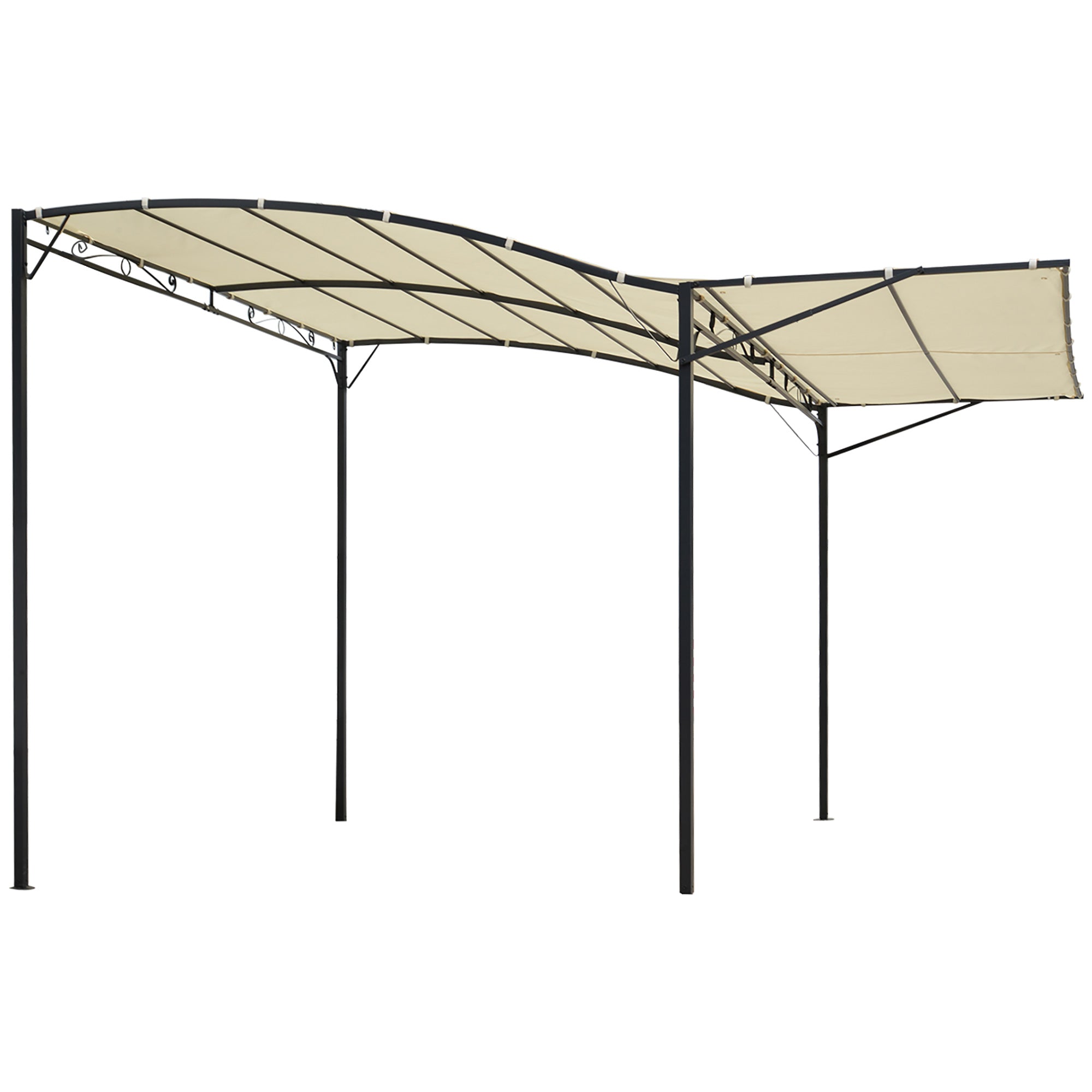 Solarias Pergola tonnelle de jardin avec auvent réglable acier polyester haute densité crème