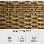 Solarias Salon de jardin d'angle 4 pers. 3 pièces avec 1 table basse coussins grand confort inclus résine tressée crème