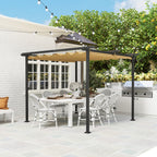 Solarias Pergola de jardin 3 x 3 m avec toit réglable, cadre métallique, protection UPF30+, auvent pour véranda, terrasse, B
